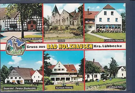 [Ansichtskarte] AK Gruss aus Bad Holzhausen Krs. Lübbecke 6.Ansichten Ferienhof Blotevogel - Landhaus Röscher - Bauernhof Pension Blankenstein 1972. 