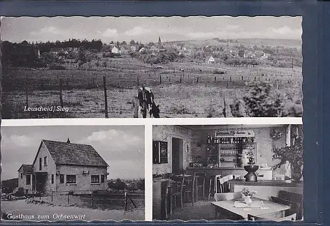 [Ansichtskarte] AK Leuscheid / Sieg 3.Ansichten Gasthaus zum Ochsenwirt 1960. 