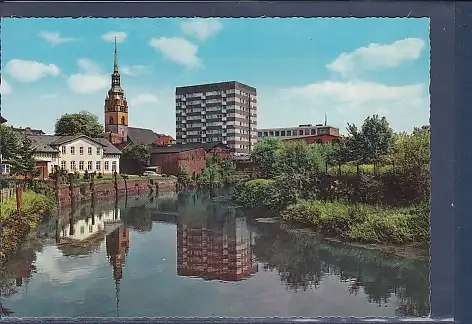 [Ansichtskarte] AK Itzehoe - Stadt im Grünen -  Stor mit Kirche und Hochhaus 1970. 