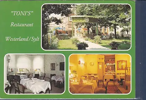 [Ansichtskarte] AK Tonis Restaurant Westerland Sylt 3.Ansichten 1980. 
