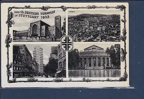 [Ansichtskarte] AK Das 15. Deutsche Turnfest in Stuttgart 1933 4.Ansichten. 