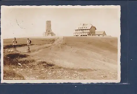 [Ansichtskarte] AK Feldberg i. Schwarzwald 1500 m ü. M. Feldbergturm m. Gasthaus 1931. 