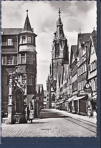 [Ansichtskarte] AK Reutlingen - Wilhelmstraße mit Marienkirche und Lindenbrunnen 1971. 