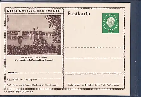 [Ansichtskarte] Bildpostkarte Bad Waldsee in Oberschwaben Modernes Moorheilbad mit Kneippkuranstalt 1960. 