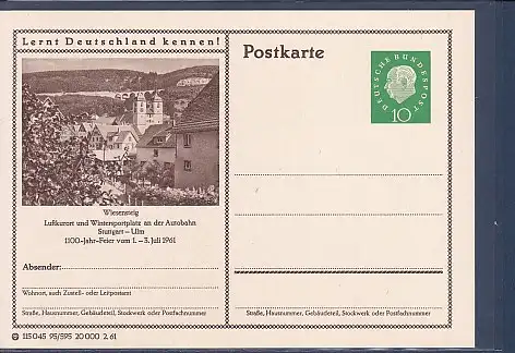 [Ansichtskarte] Bildpostkarte Wiesensteig Luftkurort und Wintersportplatz an der Autobahn Stuttgart - Ulm 1961. 