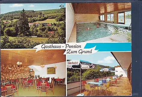 [Ansichtskarte] AK Gasthaus - Pension Zum Grund Mudau Reisenbach 4.Ansichten 1970. 