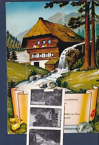 [Ansichtskarte] AK Liporello Gruß aus Wildbad im Schwarzwald Mühle im Schwarzwäldertal 10.Ansichten 1970. 