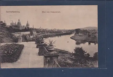 [Ansichtskarte] AK Aschaffenburg Blick vom Pompejanum 1921. 