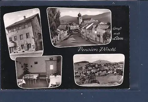 [Ansichtskarte] AK Gruß aus Lam Pension Pöschl 4.Ansichten 1960. 
