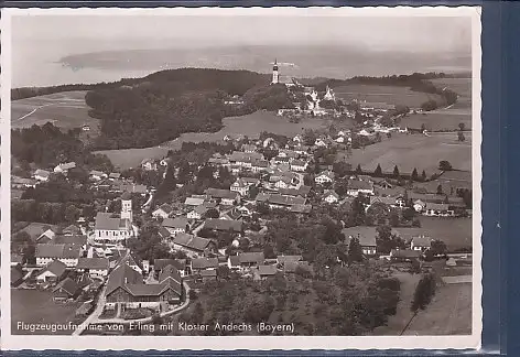 [Ansichtskarte] AK Flugzeugaufnahme von Erling mit Kloster Andechs ( Bayern) 1960. 