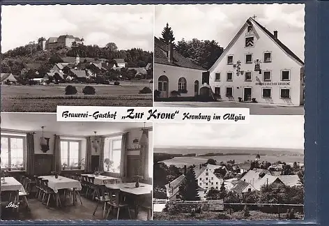 [Ansichtskarte] AK Brauerei Gasthof Zur Krone Kronburg im Allgäu 4.Ansichten 1960. 