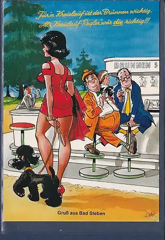 [Ansichtskarte] AK Gruß aus Bad Steben Fürn Kreislauf ist der Brunnen wichtig Als Kreislauf Regler wär die richtig 1975. 