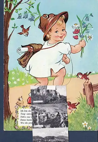 [Ansichtskarte] AK Liporello Gruß aus der Fränkischen Schweiz 10.Ansichten Mädchen 1970. 