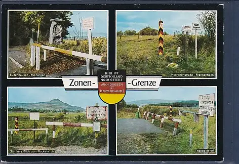 [Ansichtskarte] AK Zonengrenze in der Rhön 4.Ansichten Eußenhausen Meiningen - Hochrhönstraße Frankenheim 1977. 