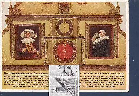 [Ansichtskarte] AK Liporello Kunstuhr Ratstrinkstube in Rothenburg o.d.T. 10.Ansichten 1970. 
