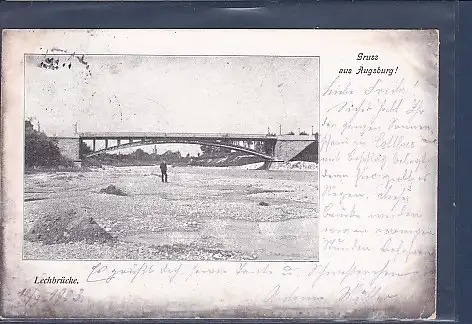 [Ansichtskarte] AK Gruss aus Augsburg ! Lechbrücke 1903. 