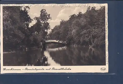 [Ansichtskarte] AK Gumbinnen - Romintepartie mit Brandtbrücke 1941. 