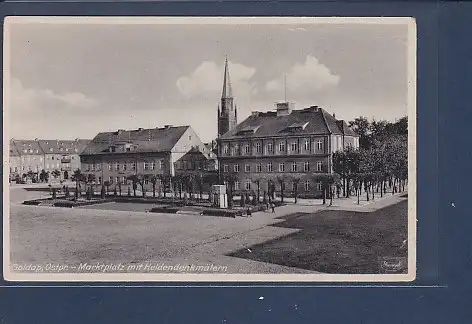 [Ansichtskarte] AK Goldap Ostpr. - Marktplatz mit Heldendenkmälern 1920. 