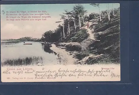 [Ansichtskarte] AK Gruss aus Lötzen Wronner Ufer 1905. 
