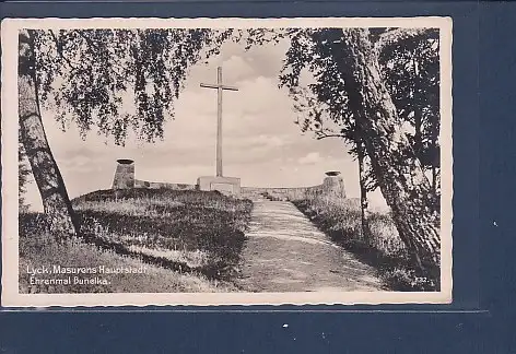 [Ansichtskarte] AK Lyck Masurens Hauptstadt Ehrenmal Bunelka 1941. 