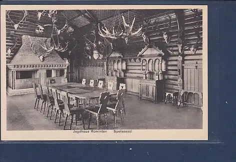 [Ansichtskarte] AK Jagdhaus Rominten Speisesaal 1930. 