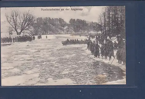 [Ansichtskarte] AK Pionierarbeiten an der Angerapp 1915. 