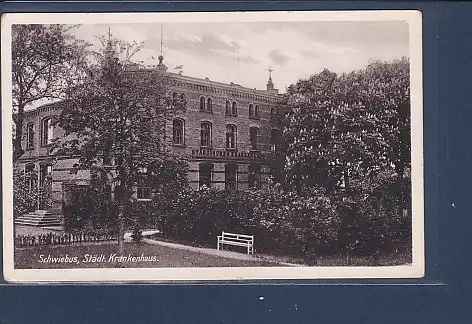 [Ansichtskarte] AK Schwiebus Städt. Krankenhaus 1930. 