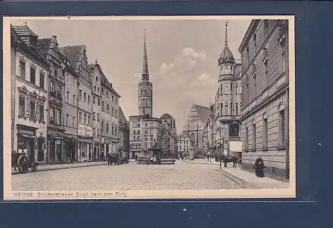 [Ansichtskarte] AK Neisse Bruderstrasse Blick nach dem Ring 1930. 