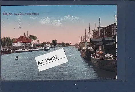 [Ansichtskarte] AK Elbing Dampfer Anlegestelle 1927. 