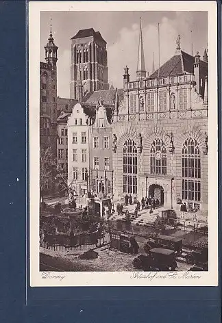 [Ansichtskarte] AK Danzig Artushof und St. Marien 1930. 