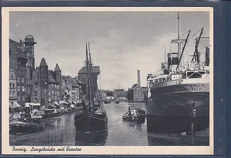 [Ansichtskarte] AK Danzig Langebrücke mit Krantor 1943. 