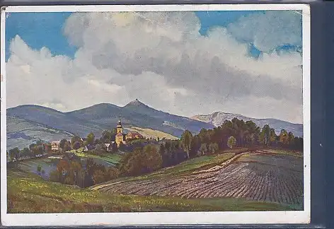 [Ansichtskarte] AK Jeschken 1010m von Langenbruck Sudetengau 1942. 