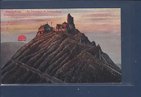 [Ansichtskarte] AK Riesengebirge Die Schneekoppe bei Sonnenaufgang 1939. 