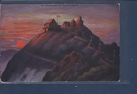 [Ansichtskarte] AK Riesengebirge Die Schneekoppe bei Sonnenaufgang 1929. 