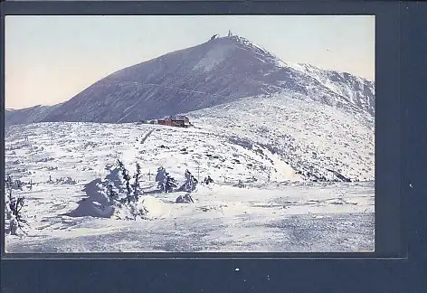 [Ansichtskarte] AK Das Riesengebirge im Winter Schneekoppe von Westen 1920. 