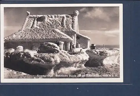 [Ansichtskarte] AK Riesengebirge Böhmische Baude auf der Schneekoppe 1940. 