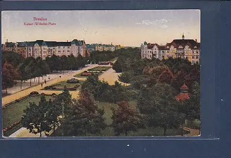 [Ansichtskarte] AK Breslau Kaiser Wilhelm Platz 1920. 