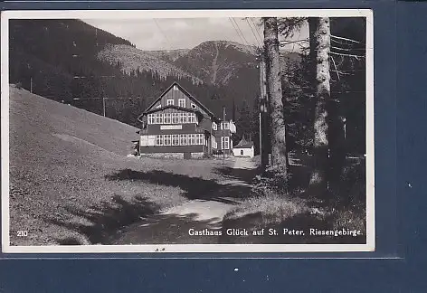 [Ansichtskarte] AK Gasthaus Glück auf St. Peter Riesengebirge 1940. 