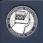 100 Schilling Münze XII. Olympische Winterspiele Innsbruck 1976