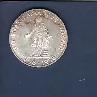 25 Schilling Münze Wolfgang Amadeus Mozart 1756-1956
