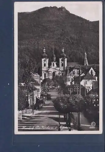 [Ansichtskarte] AK Haindorf Die Kirche m.d. Nußstein 1930. 