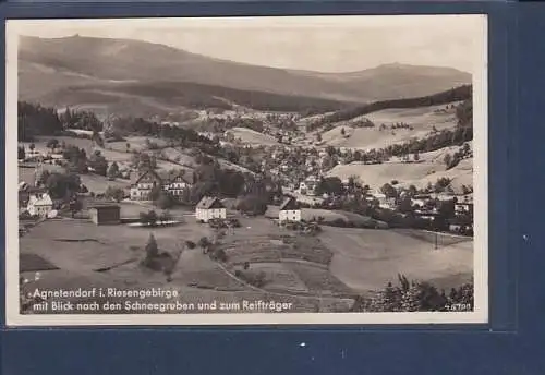 [Ansichtskarte] AK Agnetendorf mit Blick nach den Schneegruben und zum Reifträger 1935. 