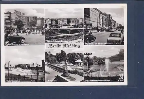 [Ansichtskarte] AK Berlin Wedding 6.Ansichten Corsa Theater u. Lichtberg - Bahnhof Gesundbrunnen - Müllerstr. an der Seestr. 1960. 
