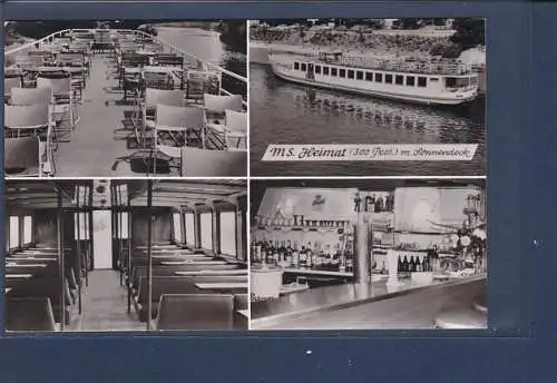 [Ansichtskarte] AK MS. Heimat ( 300 Pers.) m. Sonnendeck Reederei David Berlin Nordufer 4.Ansichten 1960. 