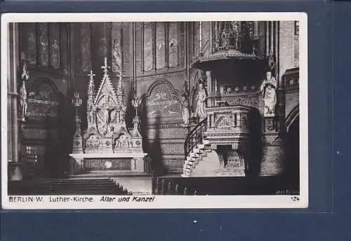[Ansichtskarte] AK Berlin-W Luther Kirche Altar und Kanzel 1940. 