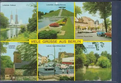 [Ansichtskarte] AK Viele Grüsse aus Berlin 6.Ansichten Lichterfelde Kraftwerk - Lichterfelde Lilienthal Denkmal - Lichterfelde Baseler Straße 1983. 