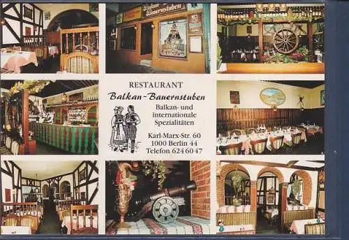 [Ansichtskarte] AK Restaurant Balkan Bauernstuben Karl Marx Str. 60 Berlin 44 8.Ansichten 1970. 
