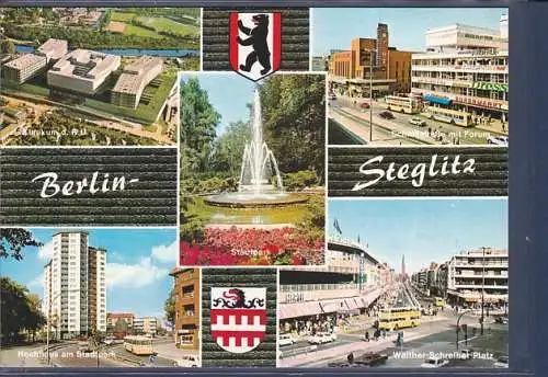 [Ansichtskarte] AK Berlin Steglitz 5.Ansichten Klinikum d. F.U. - Schloßstraße mit Forum - Hochhaus am Stadtpark 1970. 