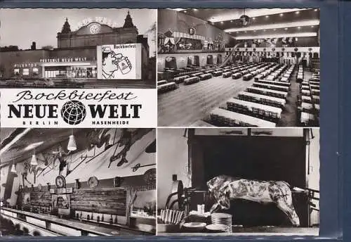 [Ansichtskarte] AK Bockbierfest Neue Welt Berlin Hasenheide 4.Ansichten 1960. 