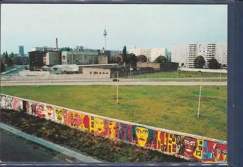 [Ansichtskarte] AK Berlin Kreuzberg Waldemarstraße Malerei an der Berliner Mauer von Th. Noir und Kiddy Citny 1980. 